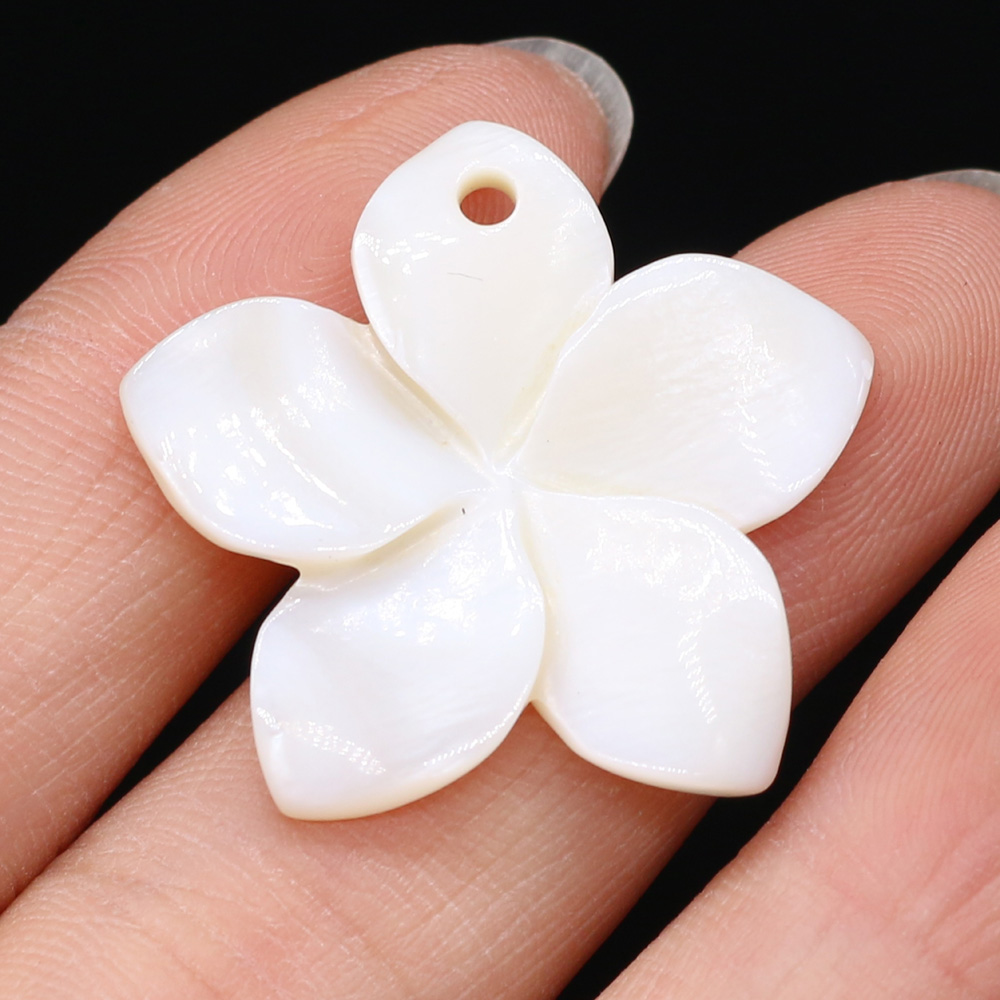 Mother Of Pearl Shell Pendant Necklace - 5pcs 자연 꽃 흰 꽃 쉘