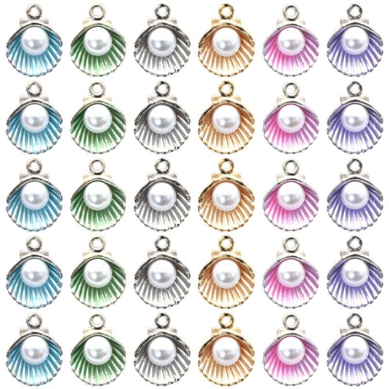 Mother Of Pearl Shell Pendant Necklace - 혼합 색상 패션 모조 진주 쉘