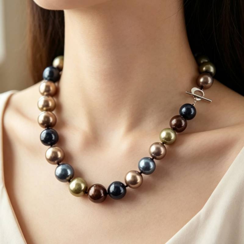 Mother Of Pearl Shell Pendant Necklace - 거대한 12mm 여러 가지 빛깔의 라운드