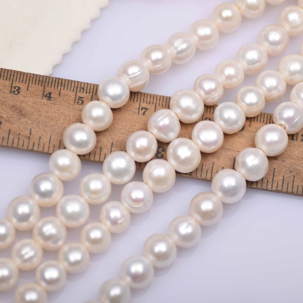 10-11mm 4A 등급 대형 흰색 원형 담수 진주 1 - Natural Freshwater Pearl Strand Loose Beads 리뷰 및 가격