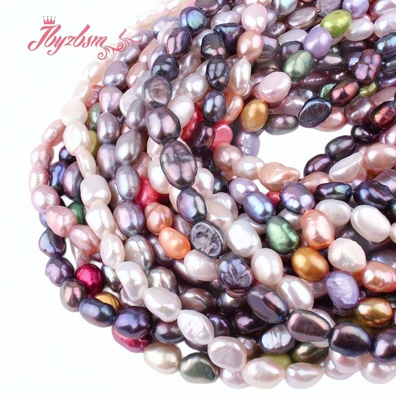 4-6x5-8mm 천연 담수 진주 비즈, 목걸이, 팔찌 - Natural Freshwater Pearl Strand Loose Beads 리뷰 및 가격