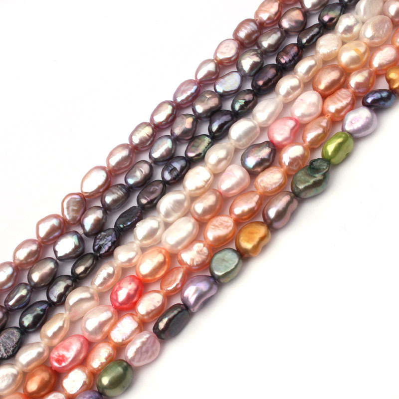 4-6x5-8mm 천연 담수 진주 비즈, 목걸이, 팔찌 - Natural Freshwater Pearl Strand Loose Beads 리뷰 및 가격