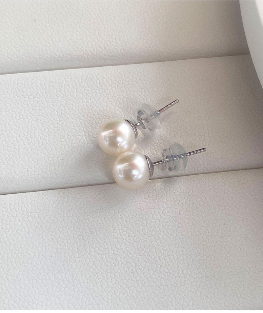 새로운/새로운 귀걸이 AAAA6-7mm 천연 일본 진주 - Akoya Pearl Stud Earrings Sterling Silver 리뷰 및 가격
