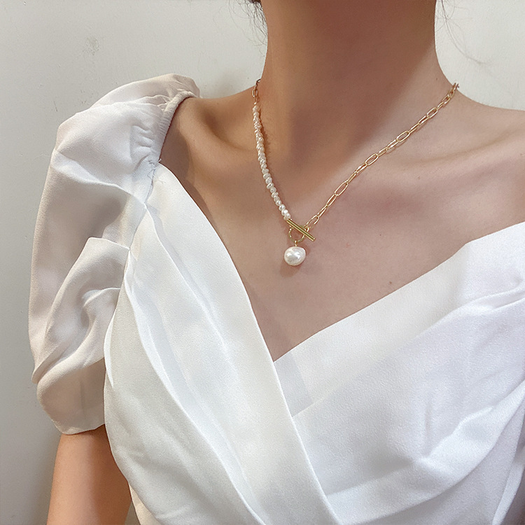 100% 천연 바로크 담수 진주 14K 골드 채워진 여 - Baroque Pearl Pendant Necklace Gold 리뷰 및 가격