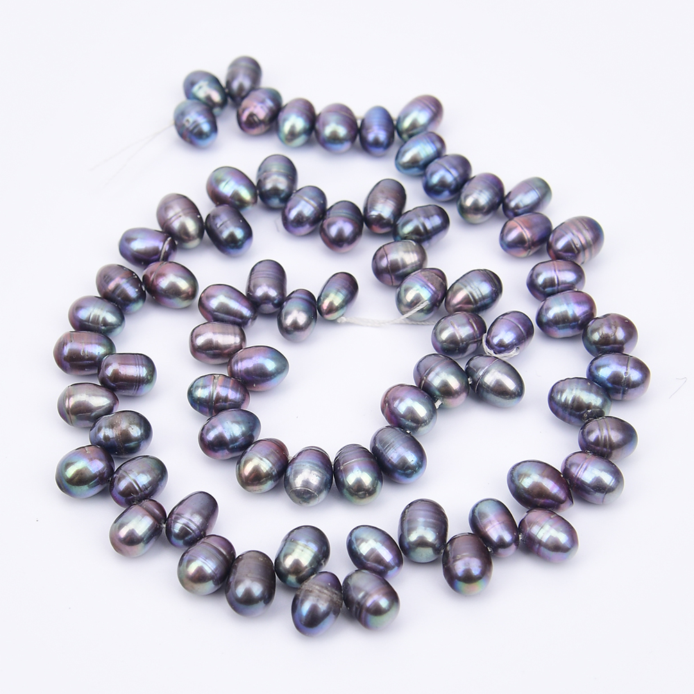 APDGG 2 가닥 담수 양식 흑미 진주 탑 드릴드 루 - Natural Freshwater Pearl Strand Loose Beads 리뷰 및 가격