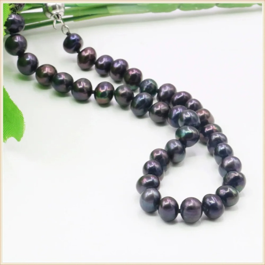 7-8mm 블랙 천연 담수 진주 목걸이 여성 소녀 비즈 - Silver Bead Clasps For Pearl Necklace 리뷰 및 가격