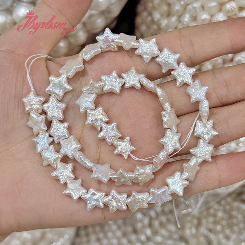 10-12mm 천연 담수 진주 별 모양 스톤 비즈 스트 - Natural Freshwater Pearl Strand Loose Beads 리뷰 및 가격
