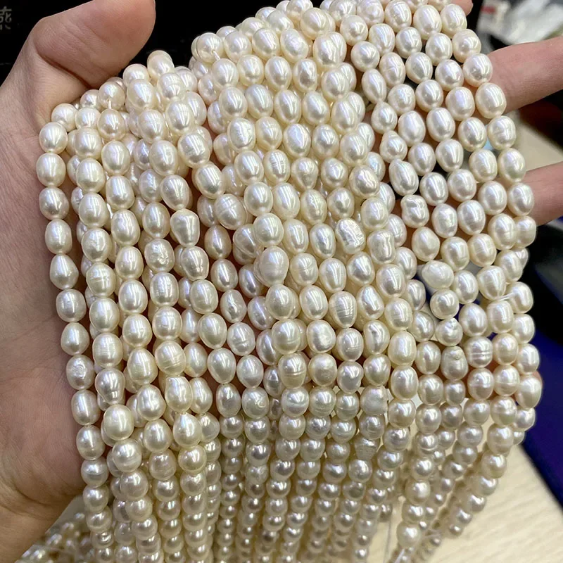 도매 중간 품질 천연 담수 진주 쌀 모양 느슨한 진주  - Natural Freshwater Pearl Strand Loose Beads 리뷰 및 가격