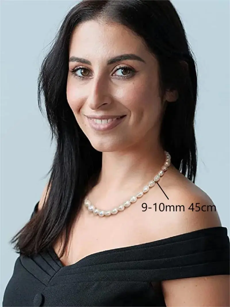 여성을위한 바로크 진주 목걸이 8-9mm 9-10mm  - Freshwater Cultured Pearl Necklace 8-9Mm 리뷰 및 가격