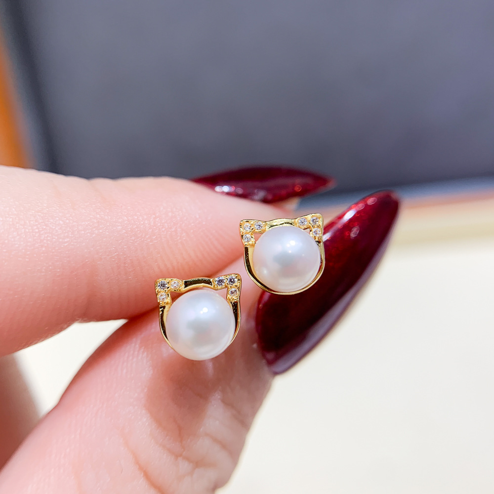 AAAA 등급의 미니 사이즈(6-7mm, 7-8mm)  - Akoya Pearl Stud Earrings Sterling Silver 리뷰 및 가격