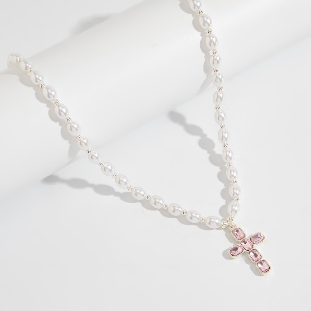 패션 크로스 펜던트, 블루 크리스털, 진주 비즈, 크로 - Silver Bead Clasps For Pearl Necklace 리뷰 및 가격