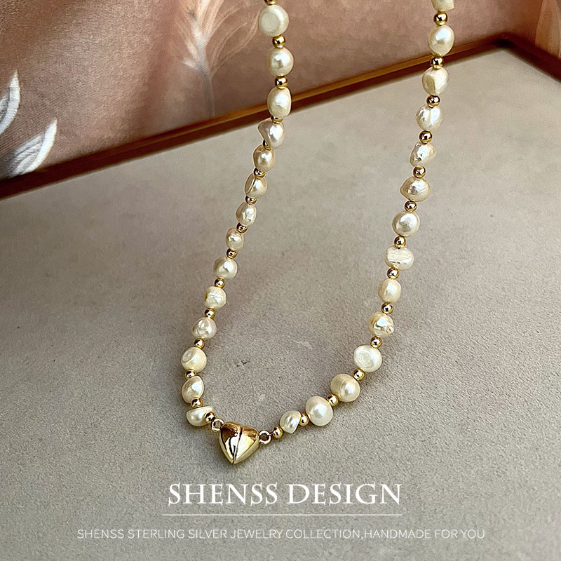 천연 바로크 담수 진주 목걸이, 구리 도금, 14K 골 - Baroque Pearl Pendant Necklace Gold 리뷰 및 가격