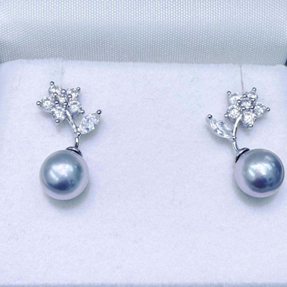 8~9mm 천연 해수 아코야 진주, 은회색, S925  - Akoya Pearl Stud Earrings Sterling Silver 리뷰 및 가격