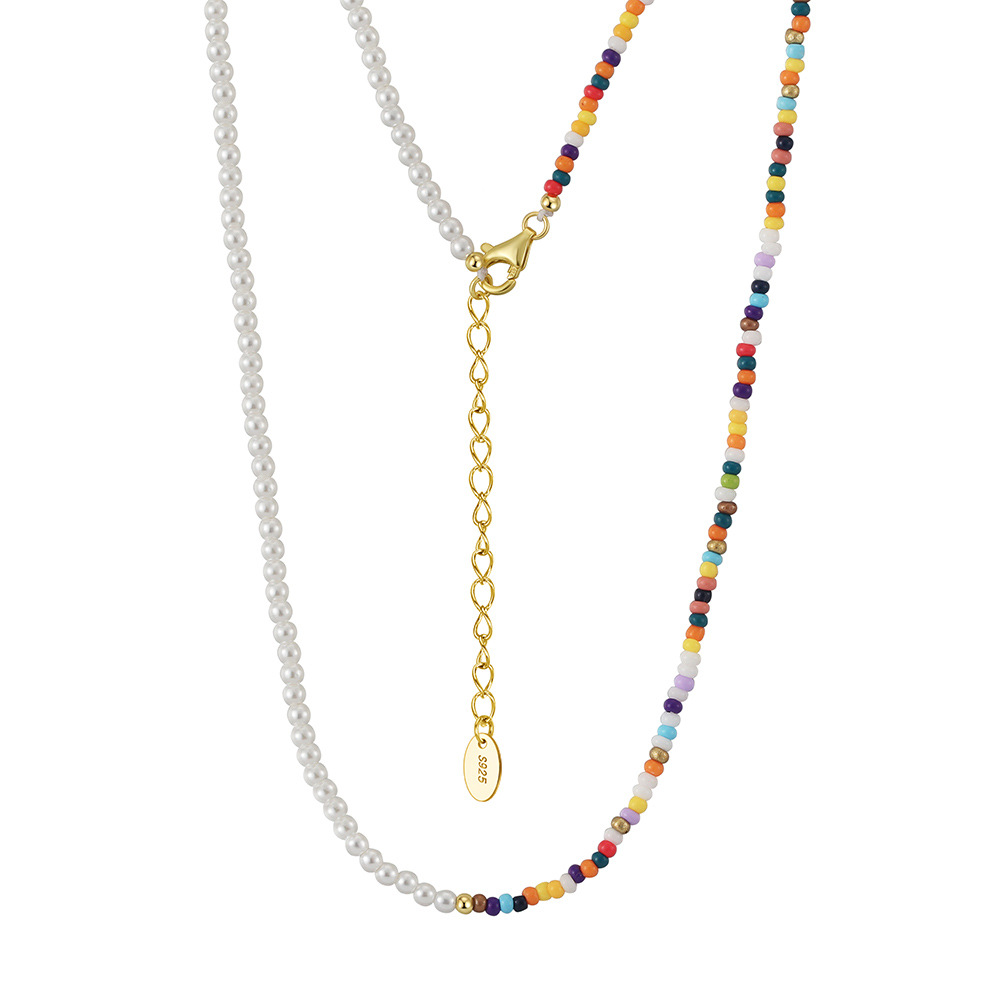 천연 진주 비즈 목걸이, S925 실버 소재, 다채로운 - Silver Bead Clasps For Pearl Necklace 리뷰 및 가격