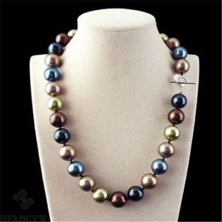 거대한 12mm 여러 가지 빛깔의 라운드 남해 쉘 진주 - Mother Of Pearl Shell Pendant Necklace 리뷰 및 가격