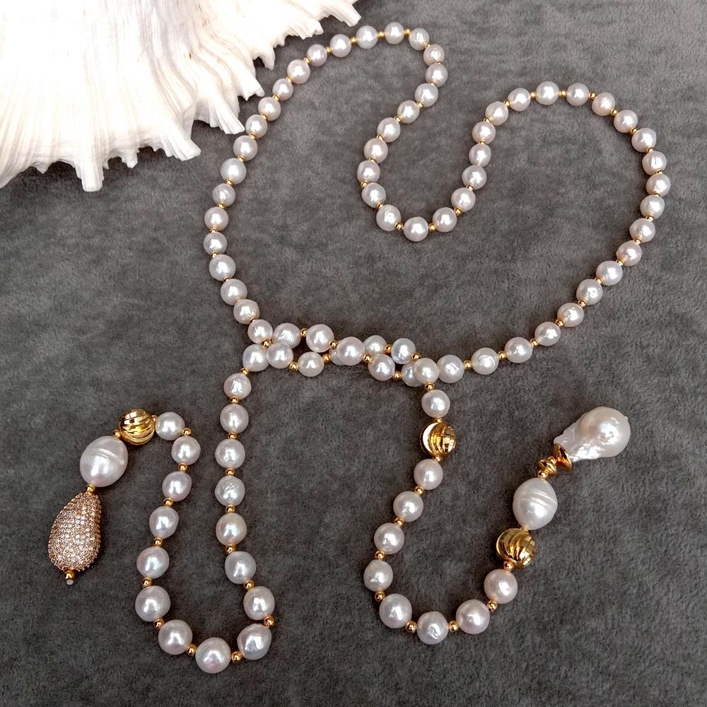YYGEM 8-9mm 거의 둥근 모양의 담수 양식 진주 - Freshwater Cultured Pearl Necklace 8-9Mm 리뷰 및 가격