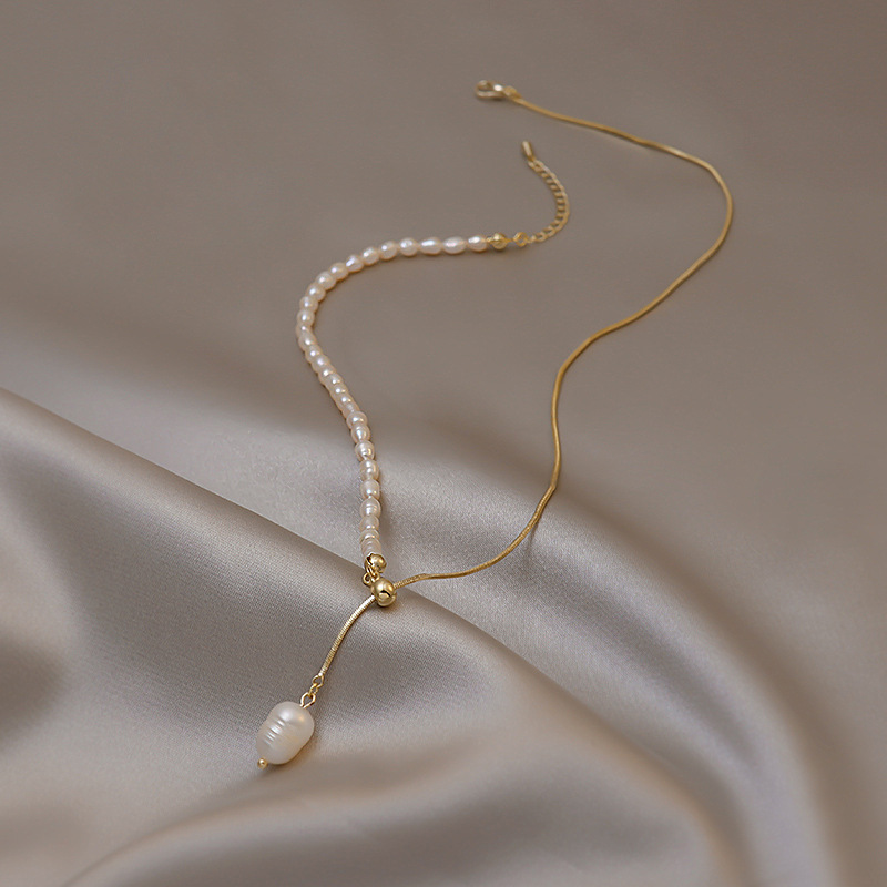100% 천연 담수 진주 14K 골드 채워진 유행 여성 - Baroque Pearl Pendant Necklace Gold 리뷰 및 가격
