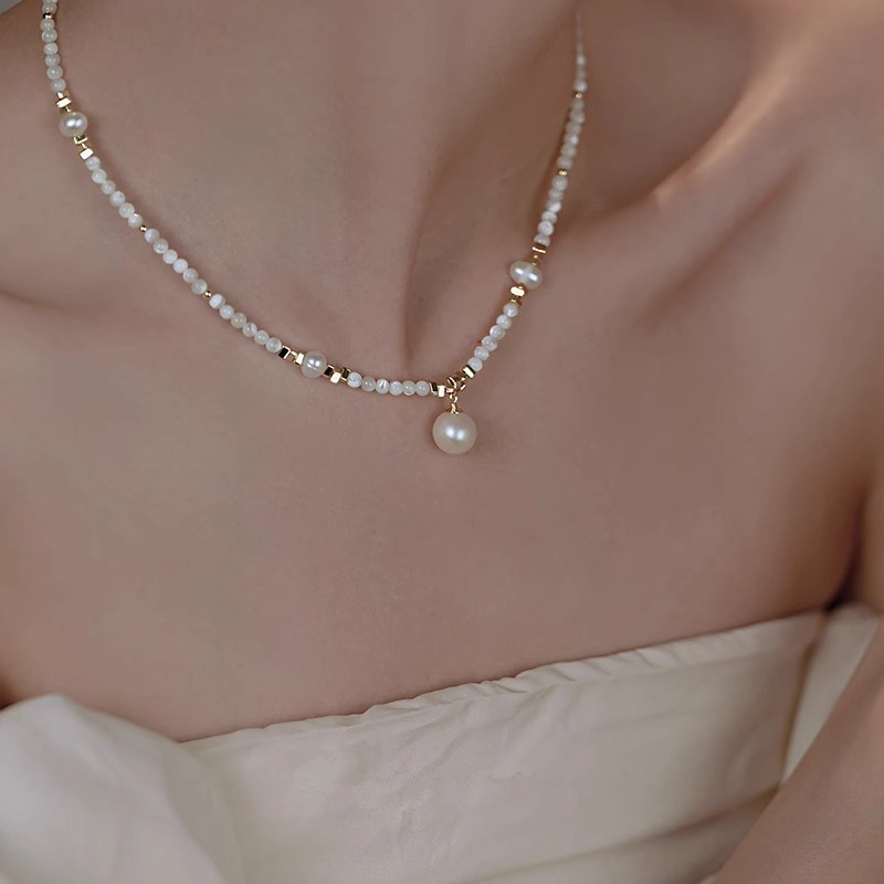 새로운 스타일 유행 천연 담수 진주 14K 골드 채워진 - Baroque Pearl Pendant Necklace Gold 리뷰 및 가격