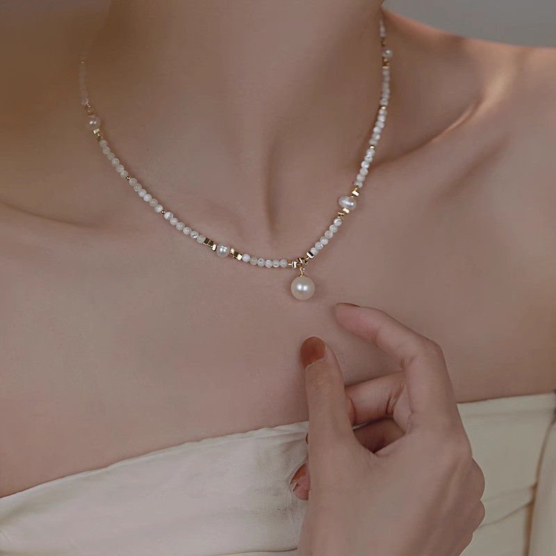 새로운 스타일 유행 천연 담수 진주 14K 골드 채워진 - Baroque Pearl Pendant Necklace Gold 리뷰 및 가격