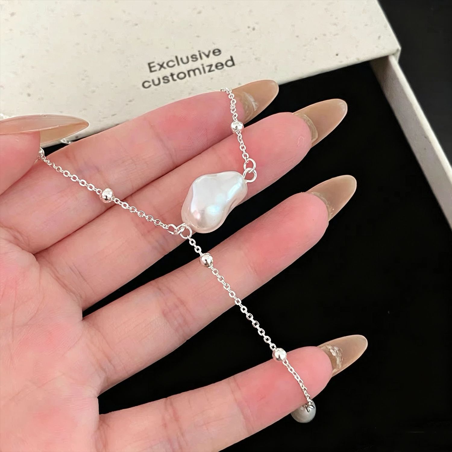 우아한 실버 컬러 비즈 진주 태슬 목걸이 여성용 롱 Y - Silver Bead Clasps For Pearl Necklace 리뷰 및 가격