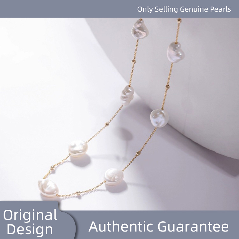 고급 보석 진짜 18K 골드 목걸이 펜던트 바로크 천연 - Baroque Pearl Pendant Necklace Gold 리뷰 및 가격