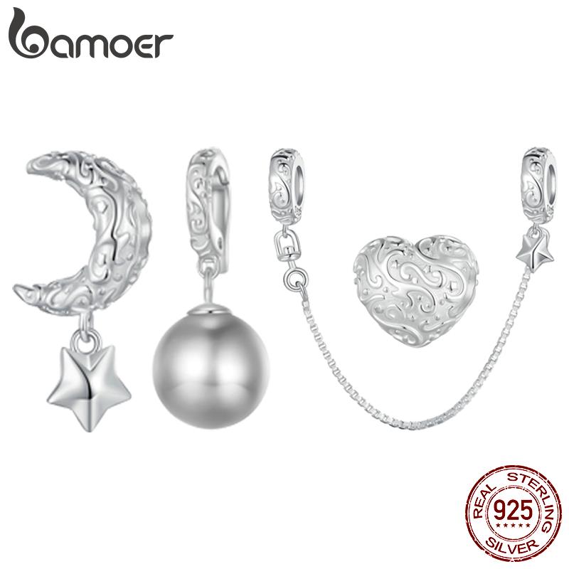 Bamoer 925 스털링 실버 달과 별 구슬, 고급  - Mother Of Pearl Shell Pendant Necklace 리뷰 및 가격
