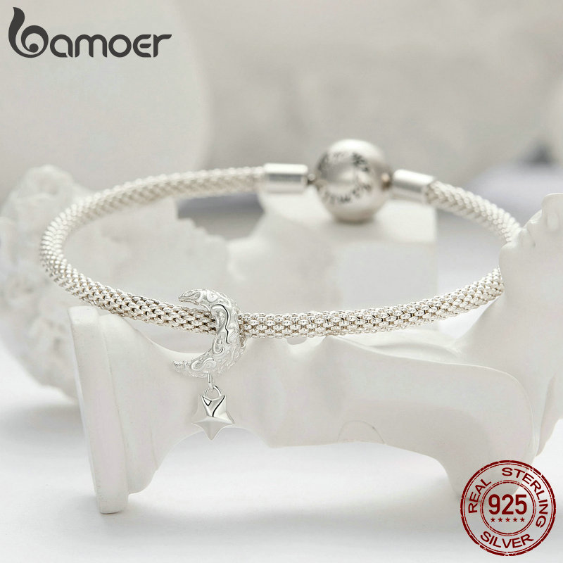 Bamoer 925 스털링 실버 달과 별 구슬, 고급  - Mother Of Pearl Shell Pendant Necklace 리뷰 및 가격