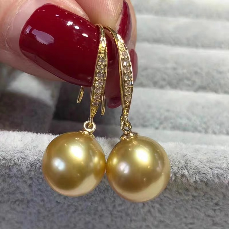 AAAA++++ 8-9mm 9-10mm 10-11mm  - Tahitian South Sea Pearl Earrings 18K 리뷰 및 가격